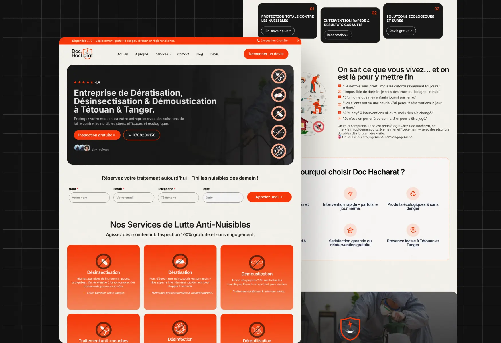 Web Design Project for pest control company – Modern Website Design & SEO Optimization